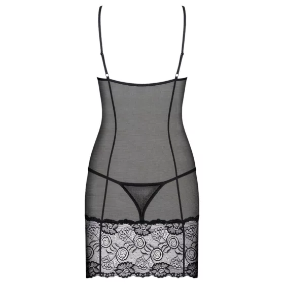 Obsessive Alluria - Lace Nightie & Thong Set (Black) - L/XL