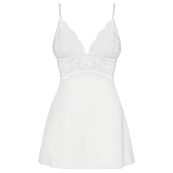Obsessive 810-BAB-2 - Lace Babydoll & Thong Set (White)