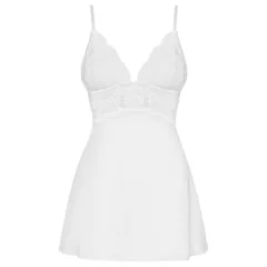   Obsessive 810-BAB-2 - Lace Babydoll & Thong Set (White) - L/XL