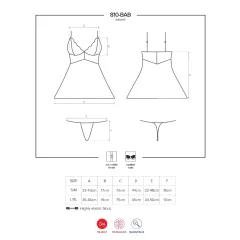  Obsessive 810-BAB-2 - Lace Babydoll & Thong Set (White) - L/XL