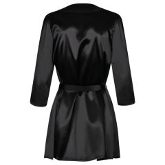 Obsessive Satinia Robe Set - Satin Elegance (Black)