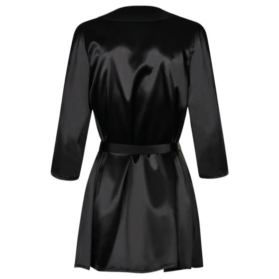 Obsessive Satinia Robe Set - Satin Elegance (Black)