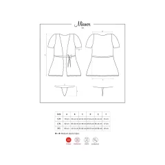 Obsessive Miamor Lace Sleeve Robe & Thong Set (Black) - L/XL