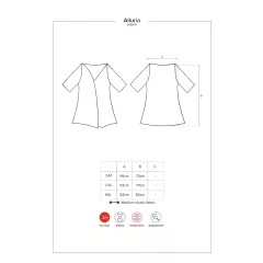 Obsessive Alluria - Lace Robe & Thong Set (Black)