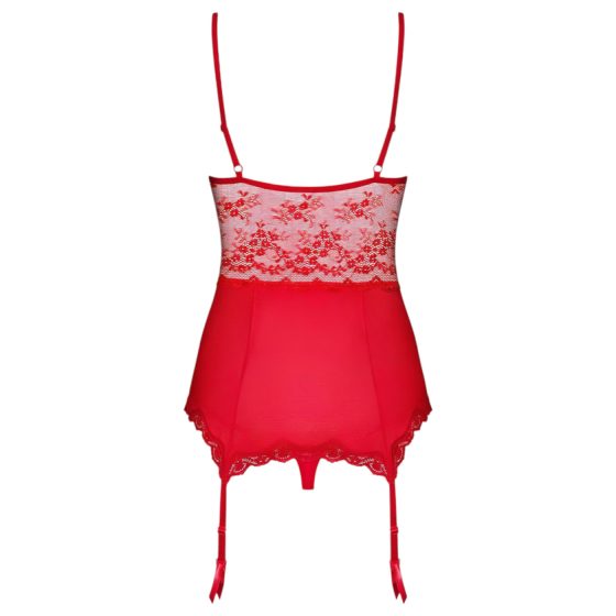 Obsessive Lovica - Lace Garter Top & Thong Set (Red)