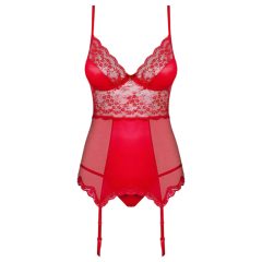 Obsessive Lovica - Lace Garter Top & Thong Set (Red)