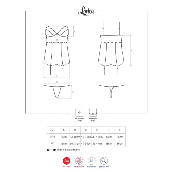 Obsessive Lovica - Lace Garter Top & Thong Set (Red)