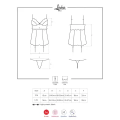 Obsessive Lovica - lace suspender top and thong (red) - L/XL