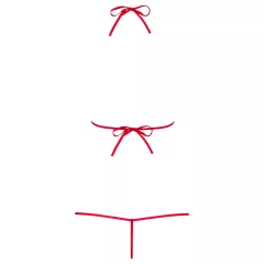   Obsessive Luiza - red strappy bodysuit with tulip motif (S/M)