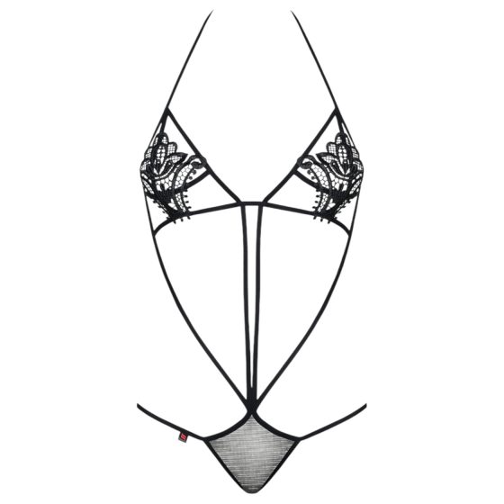 Obsessive Luiza - Black Tulip Strapped Bodysuit (S/M)
