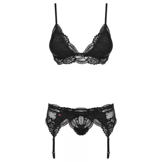 Obsessive 810-SEG-1 - Lace Lingerie Set (Black)