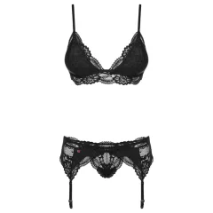 Obsessive 810-SEG-1 - Lace Lingerie Set (Black) - L/XL