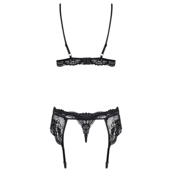 Obsessive 810-SEG-1 - Lace Lingerie Set (Black) - L/XL