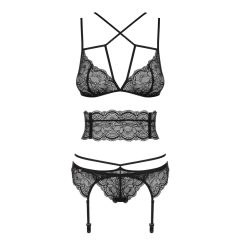 Obsessive Frivolla - Spicy Lace Lingerie Set (Black)