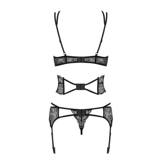 Obsessive Frivolla - Spicy Lace Lingerie Set (Black)