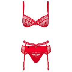 Obsessive Heartina - Red Lingerie Set