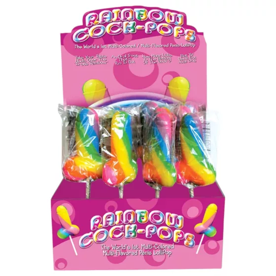 Rainbow Cock Pop - penis-shaped lollipop (85g) - fruit flavour