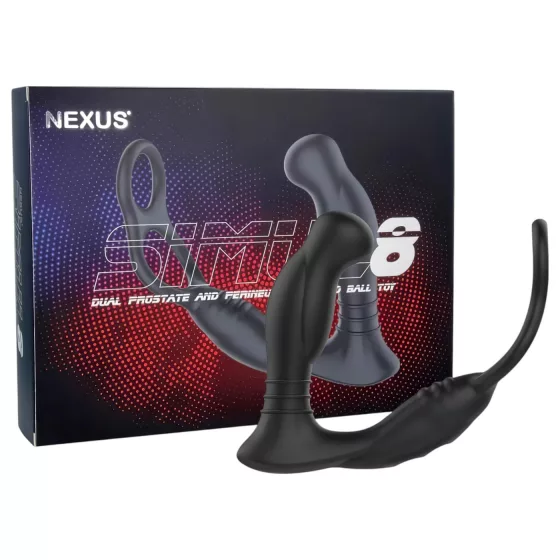 Nexus Simul8 - Vibrating Ring & Anal Dildo Combo (Black)