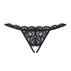 Obsessive 831-THC-1 - Black Lace Thong with Bow Detailing
