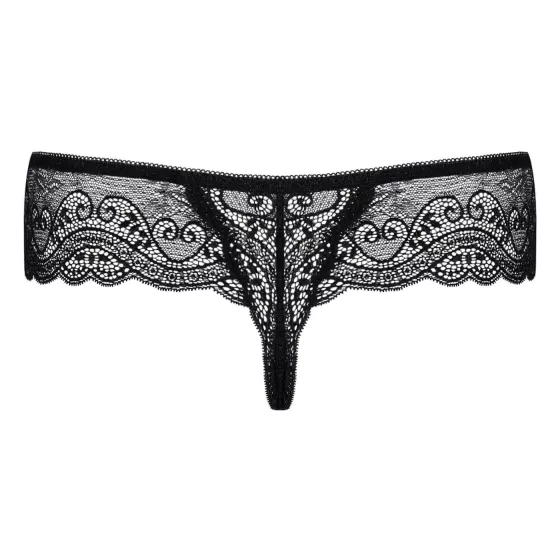 Obsessive Miamor - Sparkling Women's Lace Thong (Black) - L/XL