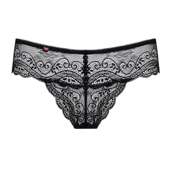 Obsessive Miamor - Sparkling Women's Lace Thong (Black) - L/XL