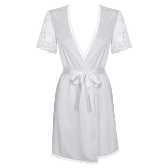 Obsessive Miamor Lace Sleeve Robe with Thong (White)