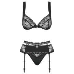 Obsessive Heartina - Black Lingerie Set