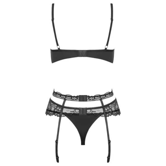 Obsessive Heartina - lingerie set (black) - L/XL