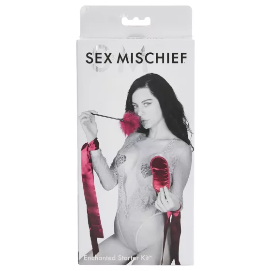 S&M - Beginner's Satin Bondage Set (Red) - 4 Pieces