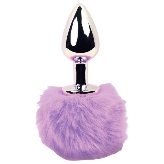 FEELZTOYS - Metal Anal Plug with Bunny Tail (Silver-Purple)