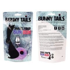   FEELZTOYS Bunny Tails - metal anal dildo with bunny tails (silver-purple)