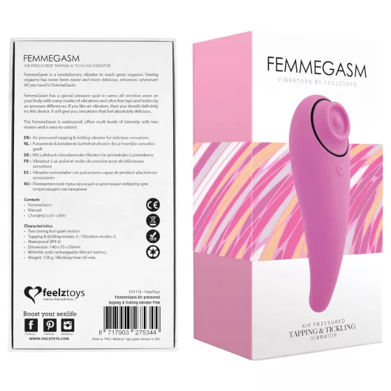 FEELZTOYS Femmegasm - Rechargeable 2-in-1 Clitoral Vibrator (Pink)