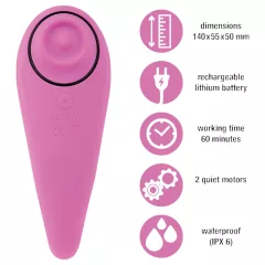   FEELZTOYS Femmegasm - Rechargeable 2-in-1 Clitoral Vibrator (Pink)