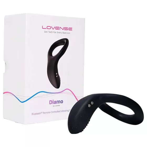 Lovense Diamo - App-controlled vibrating penis ring for men (black)