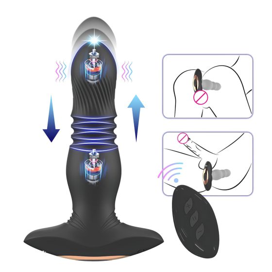 Aixiasia Roy - Rechargeable, Wireless Black Anal Vibrator