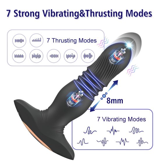 Aixiasia Roy - Rechargeable, Wireless Black Anal Vibrator