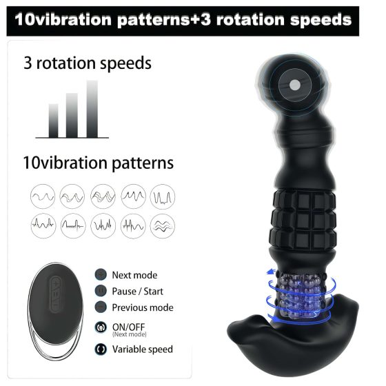 Aixiasia Abake - Rotating Black Anal Vibrator