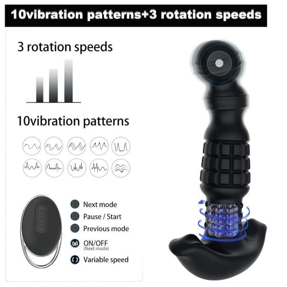 Aixiasia Abake - Rotating Black Anal Vibrator
