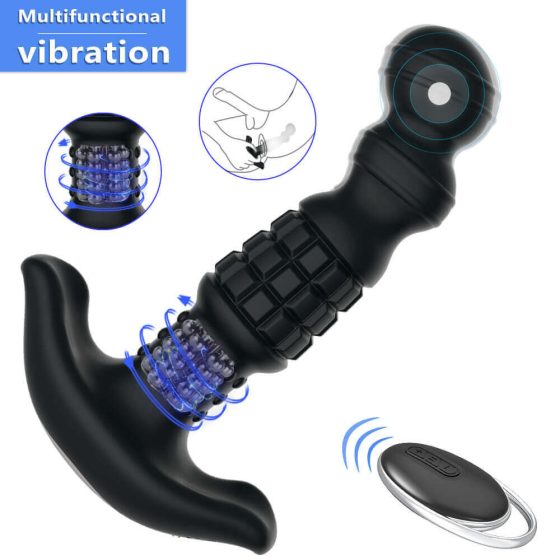 Aixiasia Abake - Cordless, Radio controlled, Rotating Anal Vibrator (black)