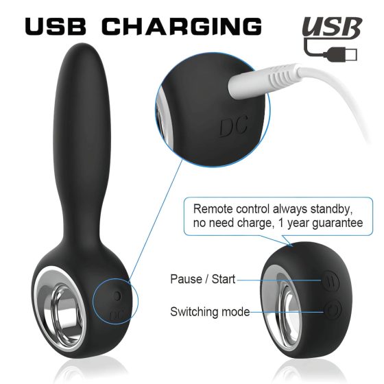 Aixiasia Dylon Remote - Black Rechargeable Wireless Anal Vibrator