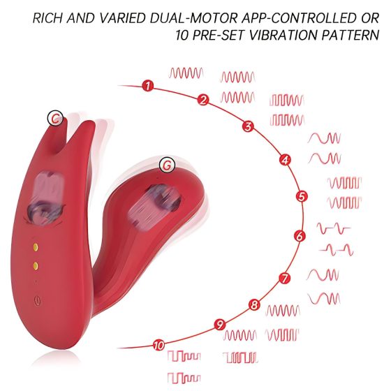 Magic Motion Umi - Smart Rechargeable Strap-On Vibrator (Red)