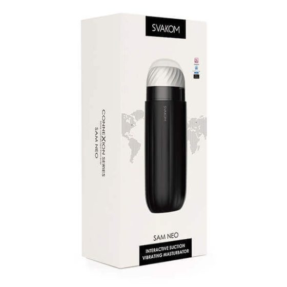 Svakom Sam Neo - smart rechargeable masturbator (black and white)