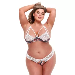 Baci Plus Size - Floral Lace Bra Set (White)