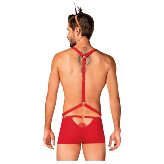 Obsessive Mr. Reindy - Men's Red Reindeer Costume (3-Piece Set)