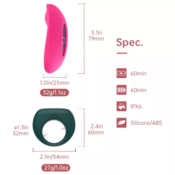 Magic Motion - Couples Vibrator Set (Pink-Green)