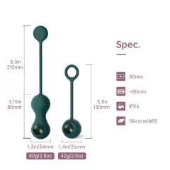 Magic Motion Crystal Duo - Smart Pleasure Balls Set (Green)