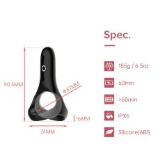   Magic Motion Rise - Smart Rechargeable Vibrating Ring (Black)