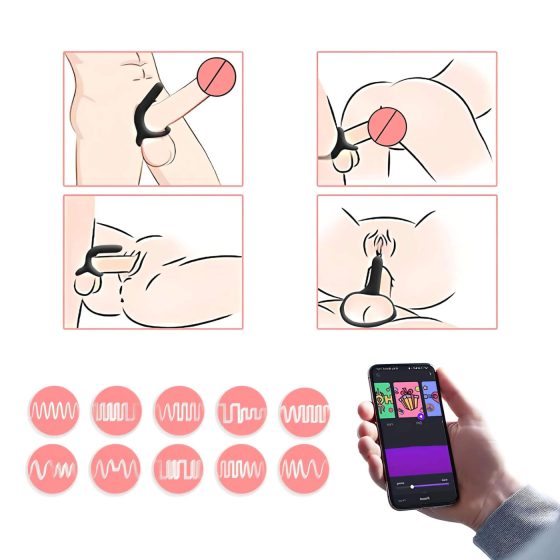 Magic Motion Rise - Smart Rechargeable Vibrating Ring (Black)