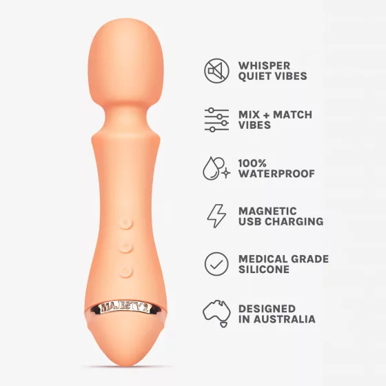 Vush Majesty 2 - Rechargeable, Waterproof Massager Vibrator (Orange)