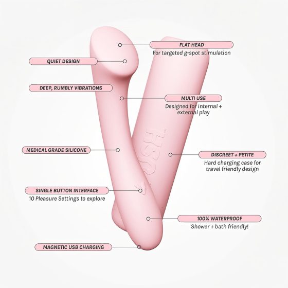 Vush Pop Shine - Rechargeable, Waterproof G-Spot Vibrator (Pink)
